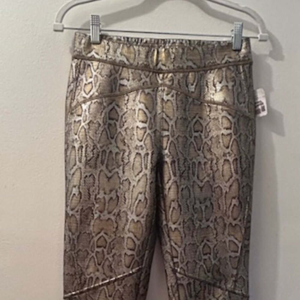 Free People "Rio" Metallic Gold Python Elastic Wa… - image 1